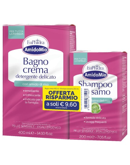 EUPHIDRA AMIDOMIO BAGNO CREMA 400ML + SHAMPOO BALSAMO 200ML